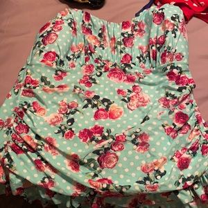 Mint floral one piece